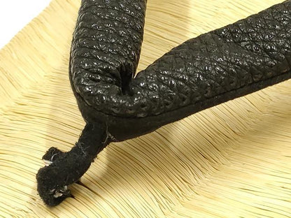平和屋着物●男性　和装小物　雪駄　畳表　花緒:黒　本革底　逸品　AABJ7350ay