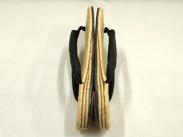 平和屋着物●男性　和装小物　雪駄　畳表　花緒:黒　本革底　逸品　AABJ7350ay