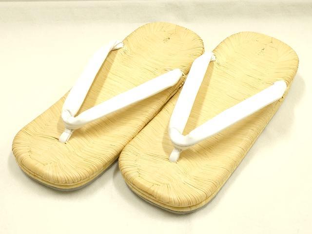 平和屋着物●男性　和装小物　草履　畳表　花緒:白　逸品　AABJ7353ay