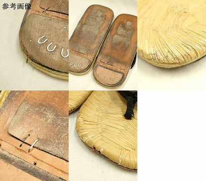 平和屋着物●男性　和装小物　雪駄　畳表　花緒:黒　本革底　逸品　AABJ7358ay