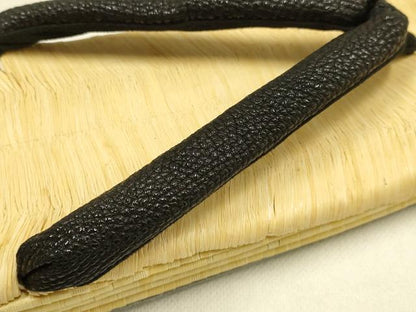 平和屋着物●男性　和装小物　草履　畳表　花緒:黒　丸屋　共箱付き　逸品　AABJ7367ay
