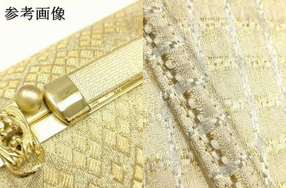 平和屋着物●和装小物　和装バッグ　ハンドバッグ　幾何学菱文　金糸　逸品　AABJ7378ay