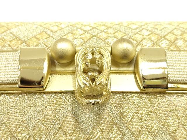 平和屋着物●和装小物　和装バッグ　ハンドバッグ　幾何学菱文　金糸　逸品　AABJ7378ay