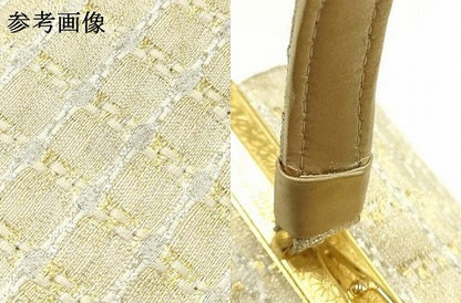 平和屋着物●和装小物　和装バッグ　ハンドバッグ　格子　金銀糸　逸品　AABJ7379ay