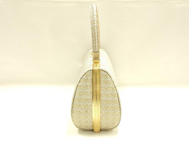 平和屋着物●和装小物　和装バッグ　ハンドバッグ　格子　金銀糸　逸品　AABJ7379ay