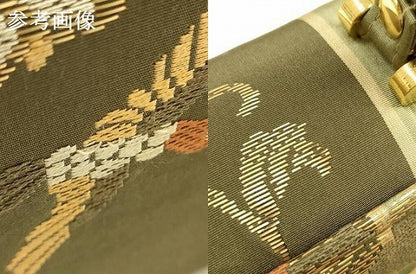 平和屋着物●和装小物　和装バッグ　ハンドバッグ　竹屋町刺繍　更紗花鳥文　金糸　マグネット式　逸品　AABJ7381ay