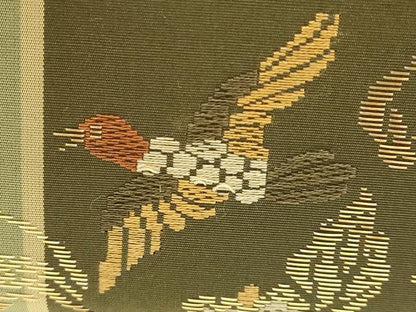 平和屋着物●和装小物　和装バッグ　ハンドバッグ　竹屋町刺繍　更紗花鳥文　金糸　マグネット式　逸品　AABJ7381ay
