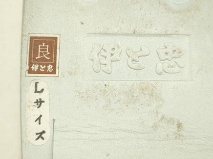 平和屋着物●和装小物　和装バッグ・草履セット　伊と忠　ハンドバッグ　金糸　帯地使用　Lサイズ　逸品　AABJ7383ay