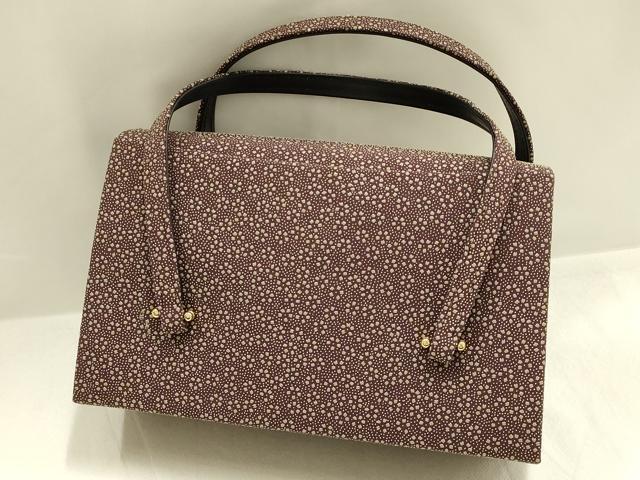 平和屋着物●和装小物　和装バッグ・草履セット　印伝　小花柄　逸品　未使用　AABJ7385ay