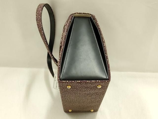 平和屋着物●和装小物　和装バッグ・草履セット　印伝　小花柄　逸品　未使用　AABJ7385ay