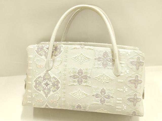 平和屋着物●和装小物　和装バッグ　伊と忠　ハンドバッグ　利休バッグ　花間道　金糸　逸品　AABJ7386ay