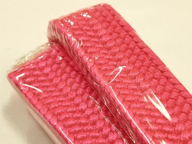 平和屋着物●和装小物　帯締め・帯揚げセット　平組　柄絞り　斜縞　逸品　未使用　AABJ7399ay