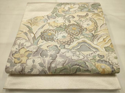 平和屋着物●太鼓柄袋帯　辻が花　駒刺繍　金銀糸　正絹　逸品　AABJ7413sx