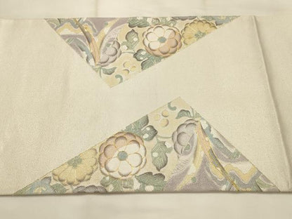平和屋着物●太鼓柄袋帯　辻が花　駒刺繍　金銀糸　正絹　逸品　AABJ7413sx