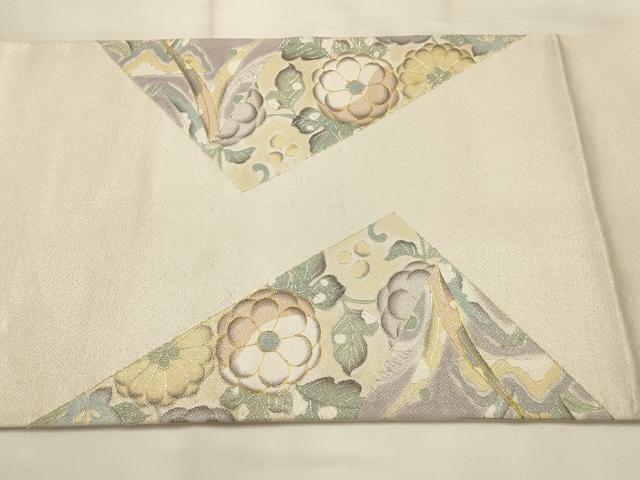 平和屋着物●太鼓柄袋帯　辻が花　駒刺繍　金銀糸　正絹　逸品　AABJ7413sx