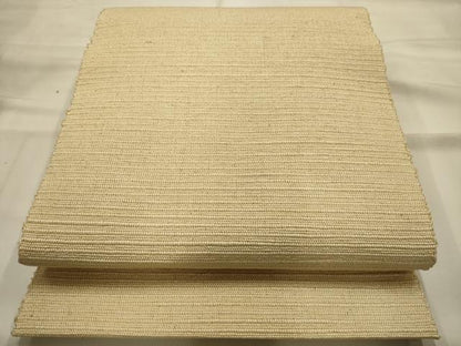平和屋着物●八寸名古屋帯　信州紬　色無地　浅黄色　正絹　逸品　未使用　AABJ7420sx