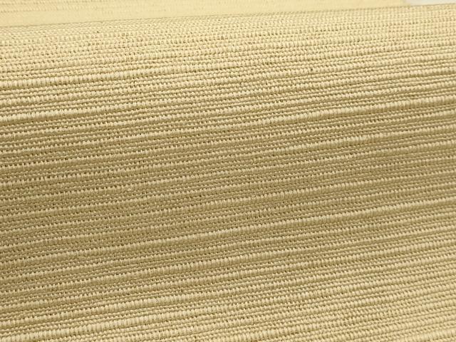 平和屋着物●八寸名古屋帯　信州紬　色無地　浅黄色　正絹　逸品　未使用　AABJ7420sx