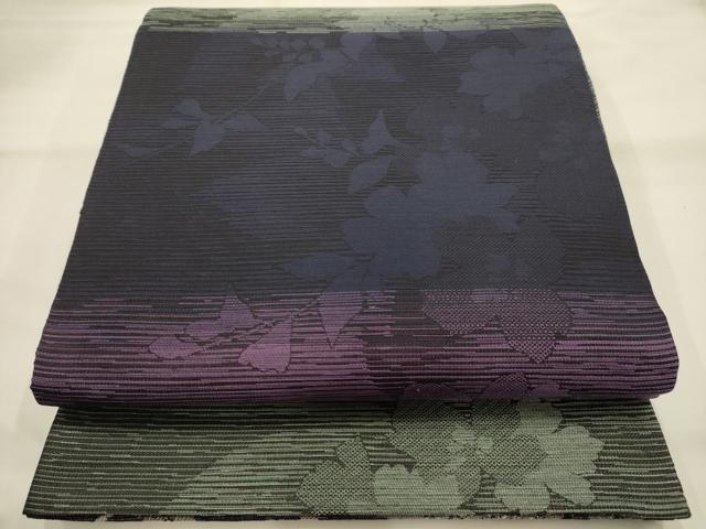 平和屋着物●両面六通柄袋帯　草花文　金銀糸　やまと誂製　正絹　逸品　AABJ7424sx