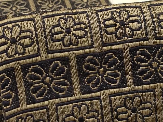 平和屋着物●男性　本場筑前博多織　角帯　色紙花文　正絹　逸品　AABJ7430sx