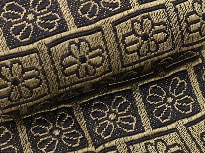 平和屋着物●男性　本場筑前博多織　角帯　色紙花文　正絹　逸品　AABJ7430sx