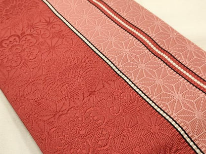 平和屋着物●本場筑前博多織　半幅帯　花間道　証紙付き　正絹　逸品　AABJ7432sx