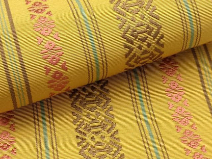 平和屋着物●本場筑前博多織　両面　半幅帯　献上　正絹　逸品　AABJ7434sx