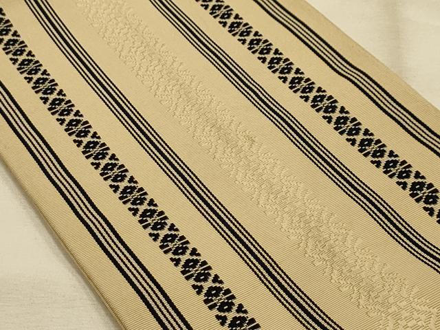 平和屋着物●本場筑前博多織　半幅帯　献上　証紙付き　正絹　逸品　AABJ7438sx