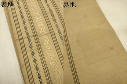 平和屋着物●本場筑前博多織　半幅帯　献上　証紙付き　正絹　逸品　AABJ7442sx