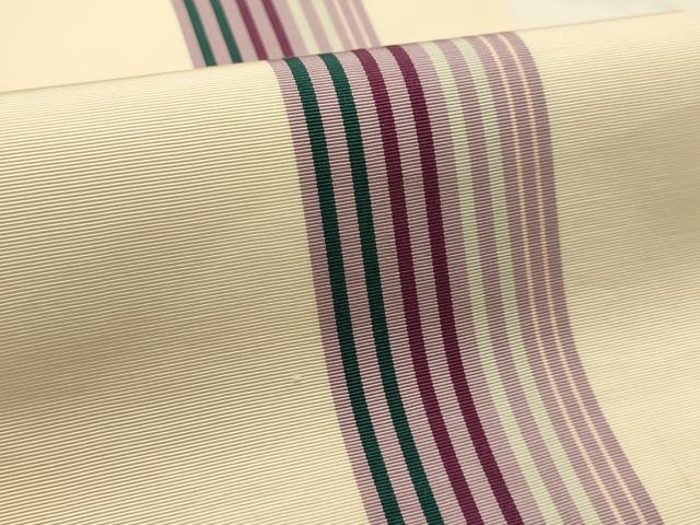 平和屋着物●本場筑前博多織　半幅帯　間道　一重帯　正絹　逸品　AABJ7444sx