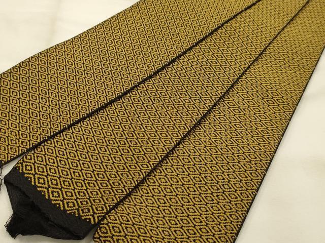 平和屋着物●男性　本場筑前博多織　角帯　菱文　証紙付き　正絹　逸品　AABJ7463sx