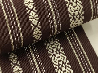 平和屋着物●男性　本場筑前博多織　角帯　献上　正絹　逸品　AABJ7467sx