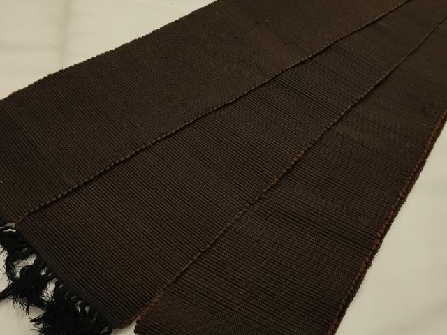 平和屋着物●男性　角帯　赤墨色　一重帯　正絹　逸品　AABJ7470sx