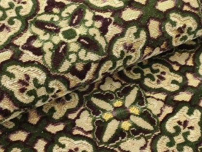 平和屋着物●六通柄袋帯　モール　花菱文　金糸　やまと誂製　正絹　逸品　AABJ7474sx