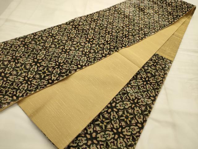 平和屋着物●六通柄袋帯　モール　花菱文　金糸　やまと誂製　正絹　逸品　AABJ7474sx