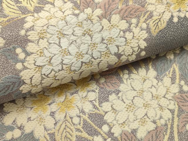 平和屋着物●本加賀友禅作家　松島由美監修　六通柄袋帯　唐織　草花文　金糸　さが美扱い　正絹　逸品　AABJ7487sx