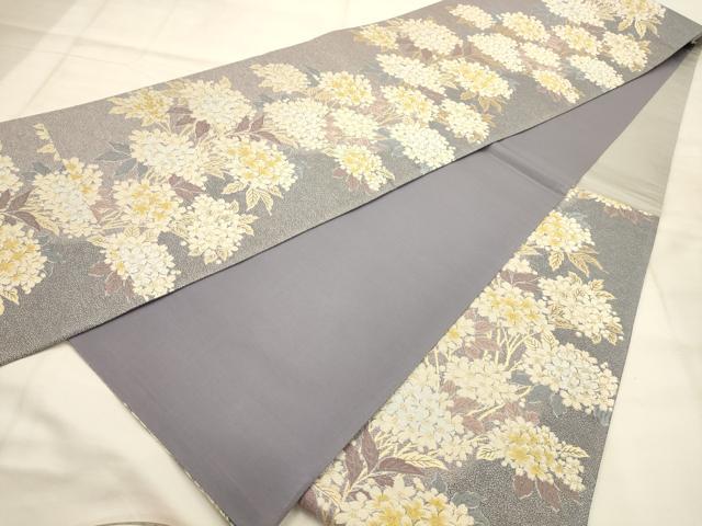 平和屋着物●本加賀友禅作家　松島由美監修　六通柄袋帯　唐織　草花文　金糸　さが美扱い　正絹　逸品　AABJ7487sx