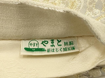 平和屋着物●袋帯　螺鈿　七宝花文　輪奈織　金銀糸　やまと誂製　正絹　逸品　AABJ7490sx
