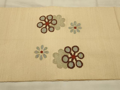 平和屋着物●八寸名古屋帯　紬地　孔雀　金銀糸　正絹　逸品　AABJ7497sx