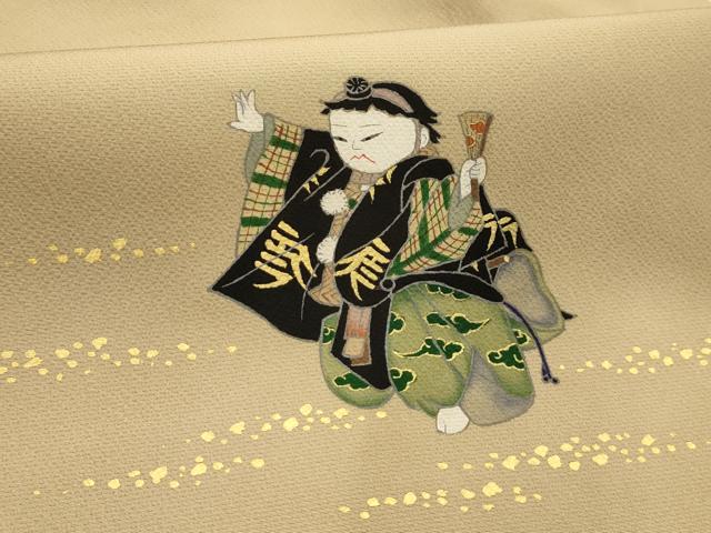 平和屋着物●内山晴祥 手描き 九寸名古屋帯 作家物 人物文 金彩 正絹 逸品 AABJ7506sx