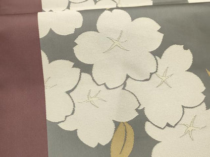 平和屋着物●世界的人形師　辻村寿三郎　ジュサブロー　六通柄袋帯　舞桜文　正絹　逸品　AABJ7507sx