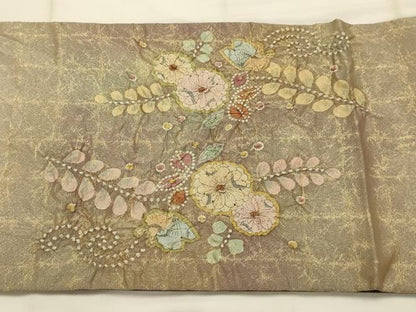 平和屋着物●西陣　太鼓柄袋帯　作家物　辻が花　絞り　証紙付き　正絹　逸品　AABJ7509sx