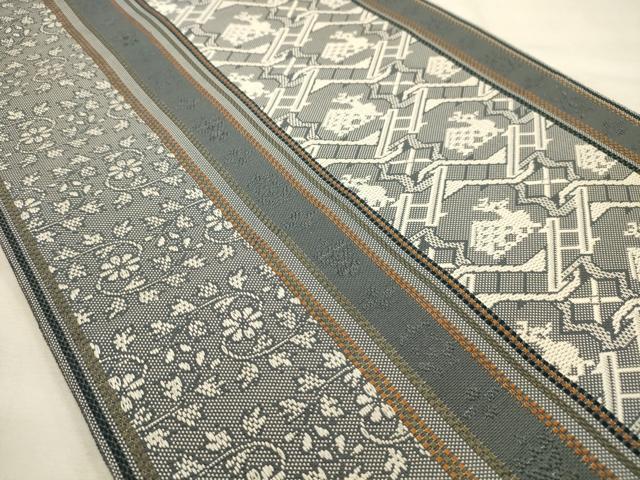 平和屋着物●本場筑前博多織　八寸名古屋帯　有栖川文様　正絹　逸品　未使用　AABJ7514sx
