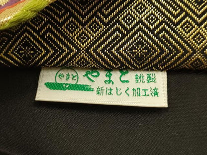 平和屋着物●六通柄袋帯　唐織　舞花文　金糸　やまと誂製　正絹　逸品　AABJ7515sx