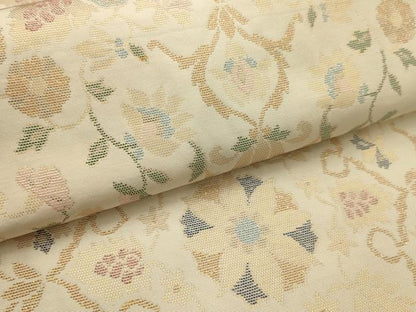 平和屋着物●六通柄　本袋帯　更紗花文　金糸　正絹　逸品　AABJ7530sx