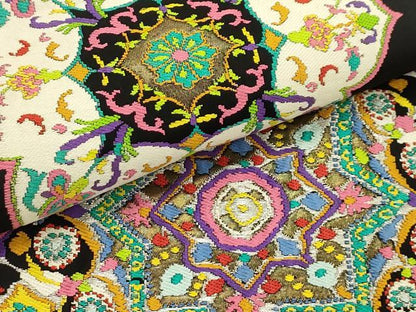 平和屋着物●六通柄袋帯　唐織　正倉院花文　黒地　金銀糸　正絹　逸品　AABJ7540sx