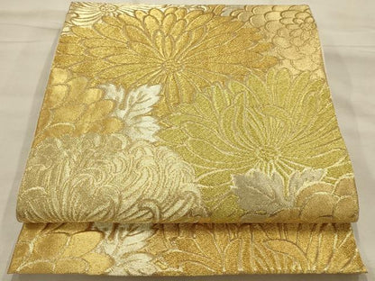 平和屋着物●西陣　川島織物　六通柄　本袋帯　菊尽くし　金糸　正絹　逸品　AABJ7545sx