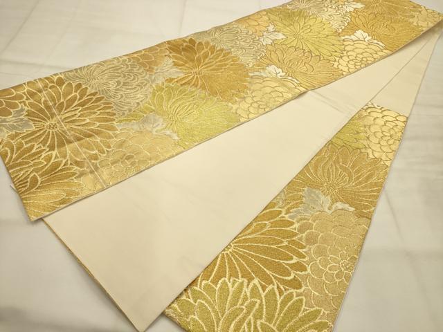 平和屋着物●西陣　川島織物　六通柄　本袋帯　菊尽くし　金糸　正絹　逸品　AABJ7545sx