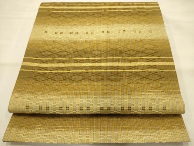 平和屋着物●両面全通柄袋帯　花々織　横段文　証紙付き　正絹　逸品　未使用　AABJ7551sx