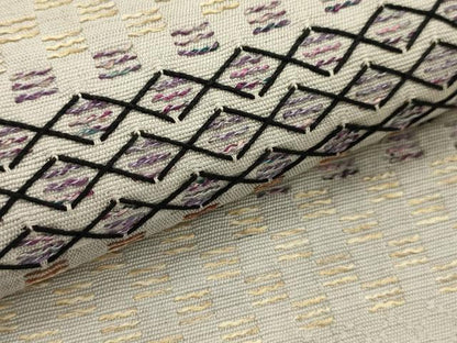 平和屋着物●西陣　丸勇謹製　八寸名古屋帯　横段文　証紙付き　正絹　逸品　AABJ7552sx