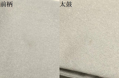 平和屋着物●太鼓柄袋帯　草花文　銀通し地　正絹　逸品　AABJ7559sx